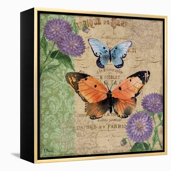 Burlap Butterflies II-Paul Brent-Framed Stretched Canvas