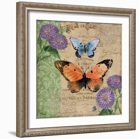 Burlap Butterflies II-Paul Brent-Framed Art Print