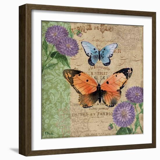 Burlap Butterflies II-Paul Brent-Framed Art Print