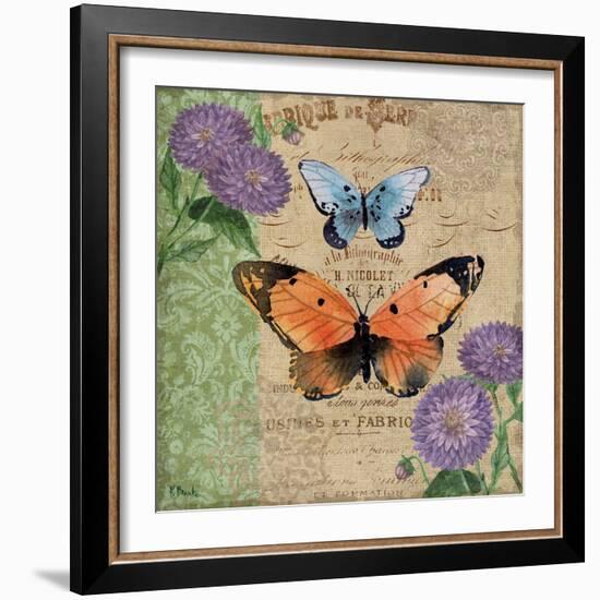 Burlap Butterflies II-Paul Brent-Framed Art Print