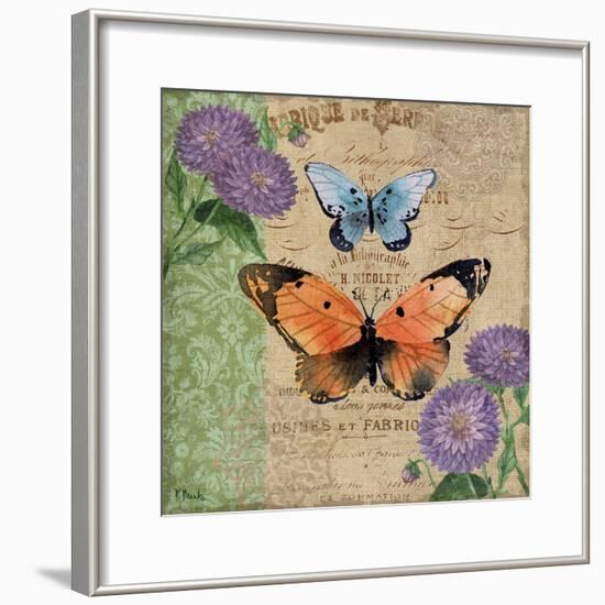 Burlap Butterflies II-Paul Brent-Framed Art Print