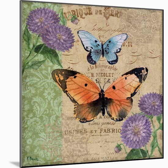 Burlap Butterflies II-Paul Brent-Mounted Art Print