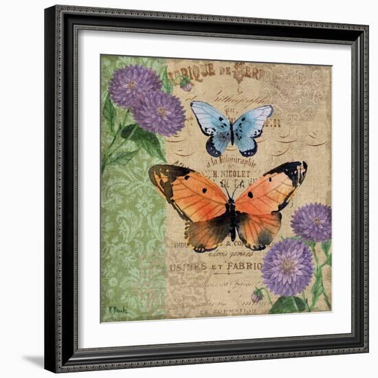 Burlap Butterflies II-Paul Brent-Framed Art Print