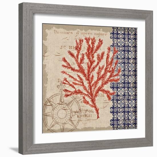 Burlap Coral II-Paul Brent-Framed Art Print