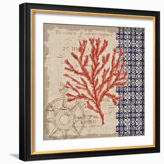 Burlap Coral II-Paul Brent-Framed Art Print