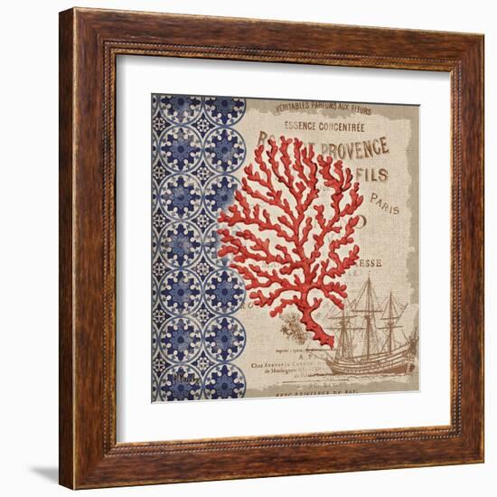 Burlap Coral III-Paul Brent-Framed Art Print