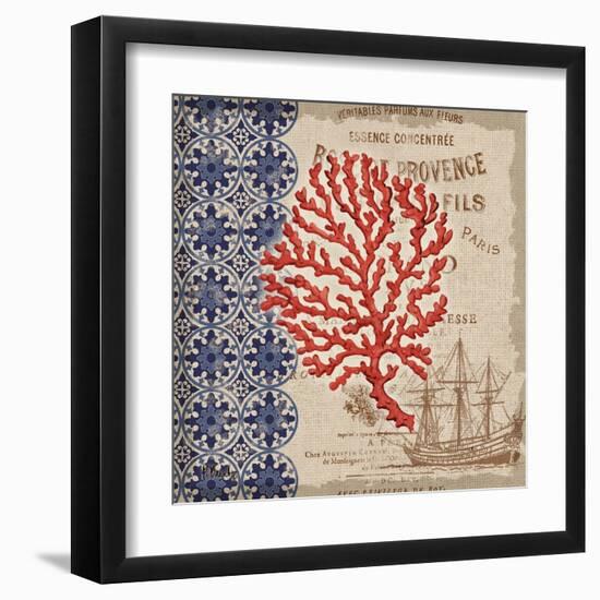 Burlap Coral III-Paul Brent-Framed Art Print