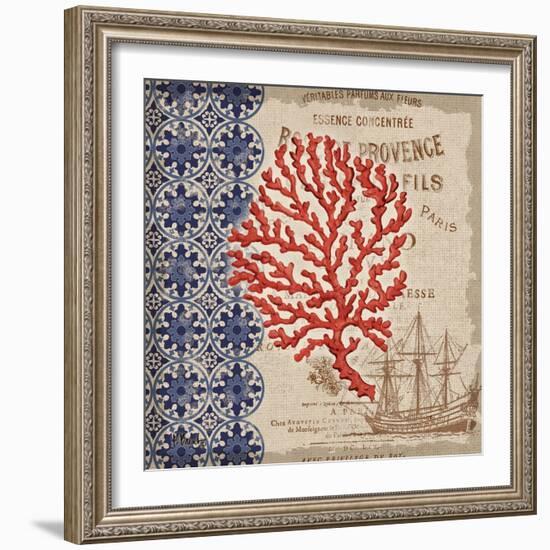 Burlap Coral III-Paul Brent-Framed Art Print