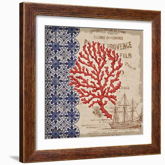 Burlap Coral III-Paul Brent-Framed Art Print