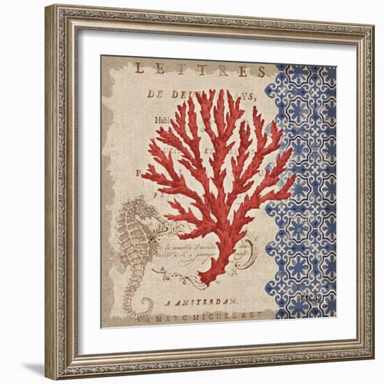 Burlap Coral IV-Paul Brent-Framed Art Print