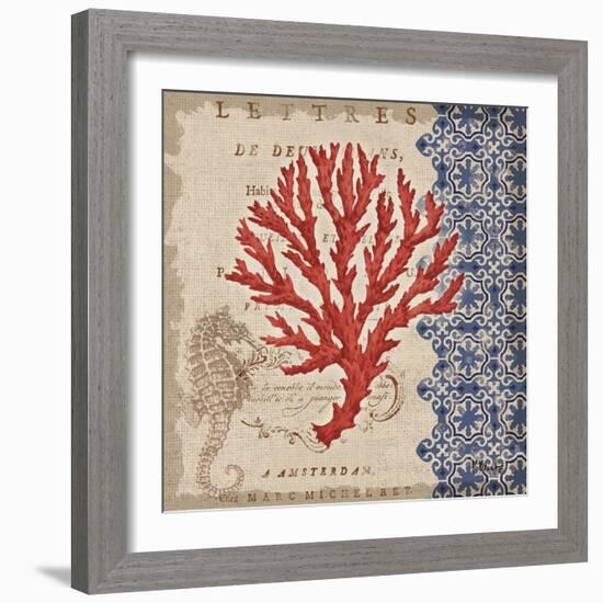 Burlap Coral IV-Paul Brent-Framed Art Print