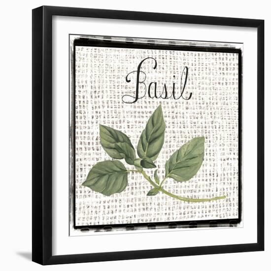 Burlap Herbs V-Grace Popp-Framed Art Print