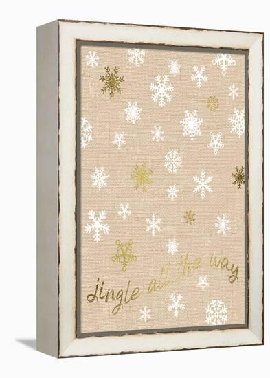 Burlap Lace Gold Xmas 2-Melody Hogan-Framed Stretched Canvas