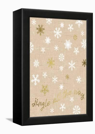 Burlap Lace Gold Xmas 2-Melody Hogan-Framed Stretched Canvas