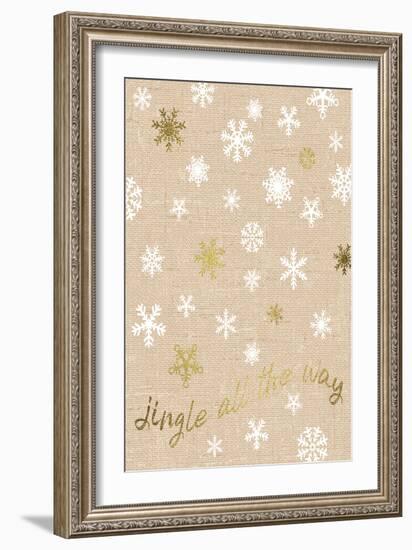 Burlap Lace Gold Xmas 2-Melody Hogan-Framed Art Print