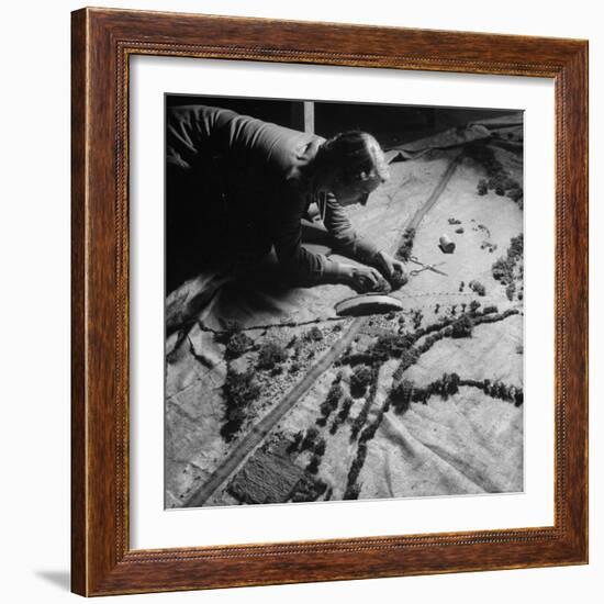 Burlap Landscape Being Sewed by WVS Ladies for Use by Royal Air Force-David Scherman-Framed Photographic Print