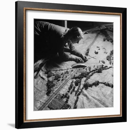 Burlap Landscape Being Sewed by WVS Ladies for Use by Royal Air Force-David Scherman-Framed Photographic Print