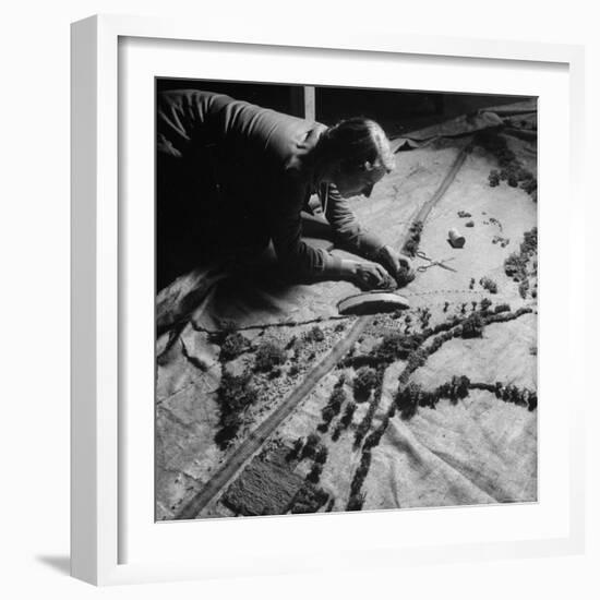 Burlap Landscape Being Sewed by WVS Ladies for Use by Royal Air Force-David Scherman-Framed Photographic Print