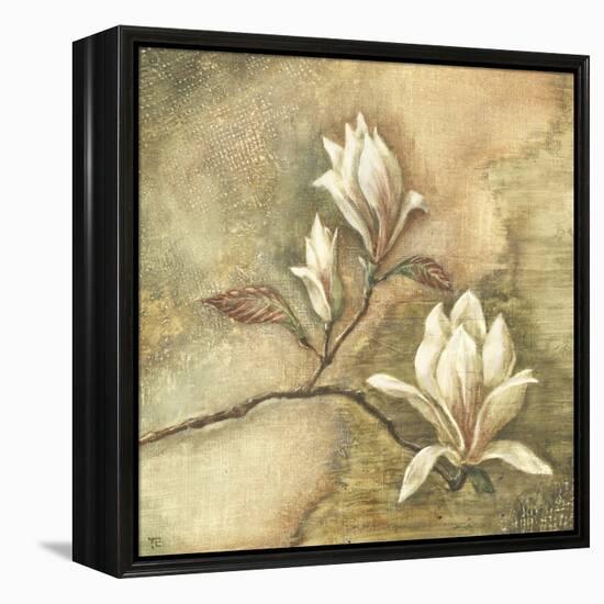 Burlap Magnolia I-Tina Chaden-Framed Stretched Canvas