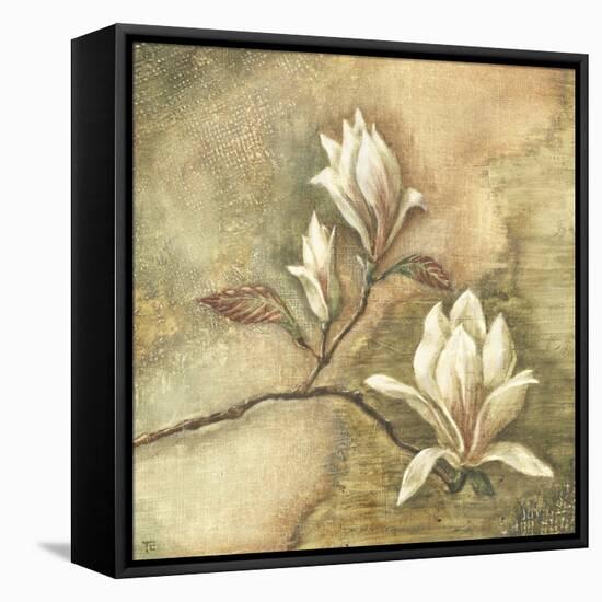 Burlap Magnolia I-Tina Chaden-Framed Stretched Canvas