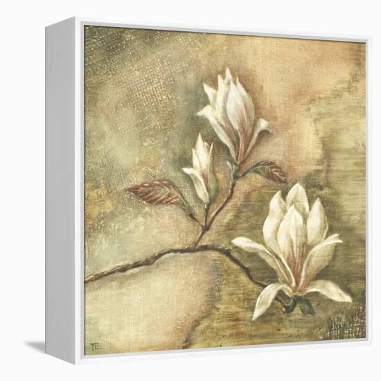 Burlap Magnolia I-Tina Chaden-Framed Stretched Canvas