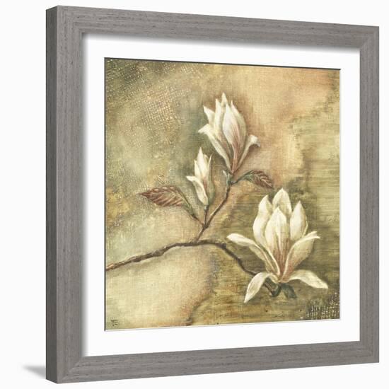 Burlap Magnolia I-Tina Chaden-Framed Premium Giclee Print