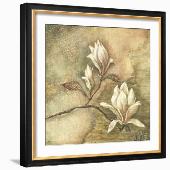 Burlap Magnolia I-Tina Chaden-Framed Premium Giclee Print