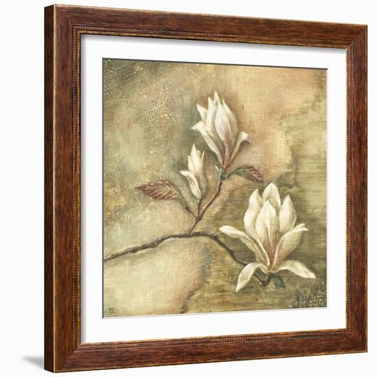 Burlap Magnolia I-Tina Chaden-Framed Art Print