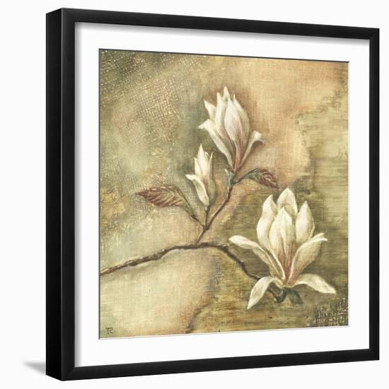 Burlap Magnolia I-Tina Chaden-Framed Art Print