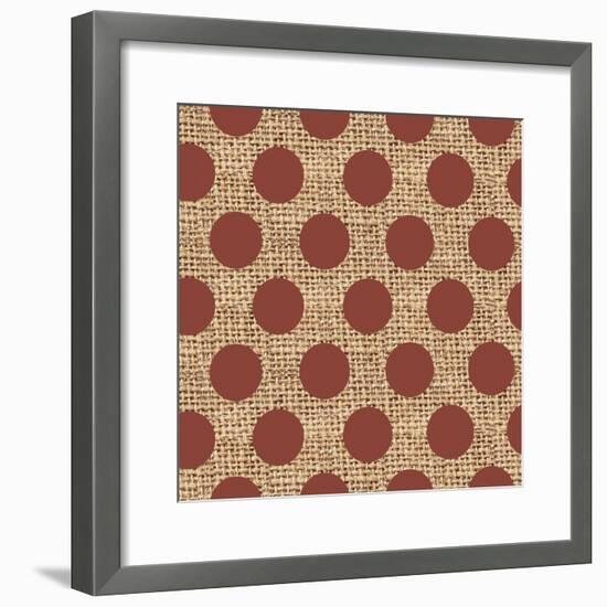 Burlap Red Dots-Joanne Paynter Design-Framed Giclee Print