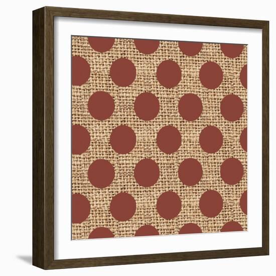 Burlap Red Dots-Joanne Paynter Design-Framed Giclee Print