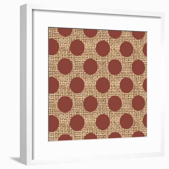 Burlap Red Dots-Joanne Paynter Design-Framed Giclee Print