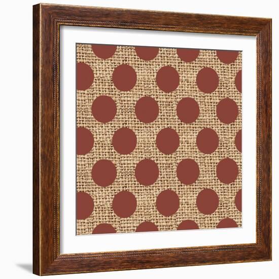 Burlap Red Dots-Joanne Paynter Design-Framed Giclee Print