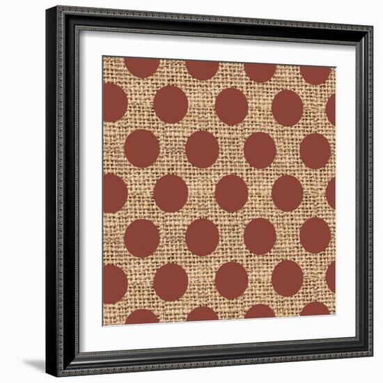 Burlap Red Dots-Joanne Paynter Design-Framed Giclee Print