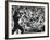 Burlesque Female Impersonator Stripper Dee Light Dancing to a Large Audience of Men and Women-George Silk-Framed Photographic Print