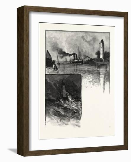 Burlington Canal (Top); Pier End Light (Bottom), Canada, Nineteenth Century-null-Framed Giclee Print