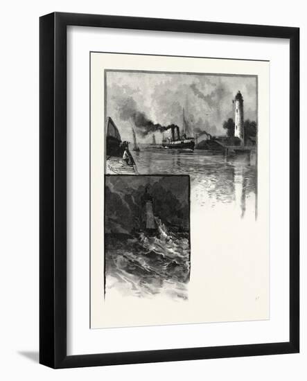 Burlington Canal (Top); Pier End Light (Bottom), Canada, Nineteenth Century-null-Framed Giclee Print