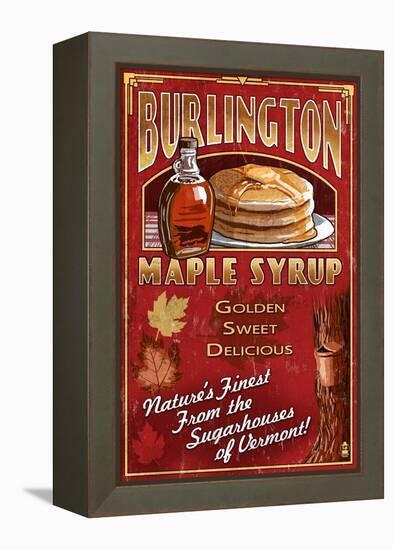 Burlington, Vermont - Maple Syrup-Lantern Press-Framed Stretched Canvas