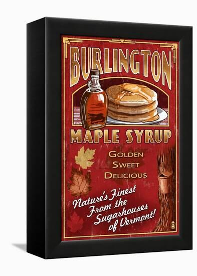 Burlington, Vermont - Maple Syrup-Lantern Press-Framed Stretched Canvas