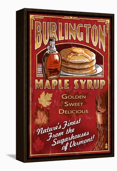 Burlington, Vermont - Maple Syrup-Lantern Press-Framed Stretched Canvas