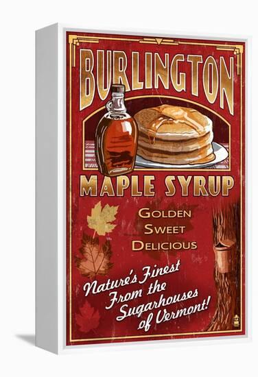 Burlington, Vermont - Maple Syrup-Lantern Press-Framed Stretched Canvas