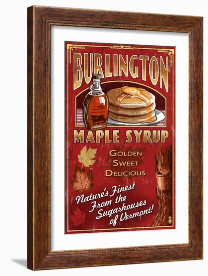 Burlington, Vermont - Maple Syrup-Lantern Press-Framed Art Print