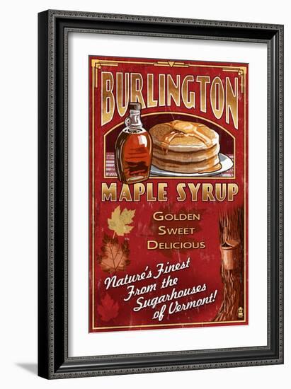 Burlington, Vermont - Maple Syrup-Lantern Press-Framed Art Print