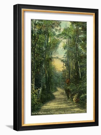 Burlington, Vermont, View of a Drive in Ethan Allen Park-Lantern Press-Framed Art Print