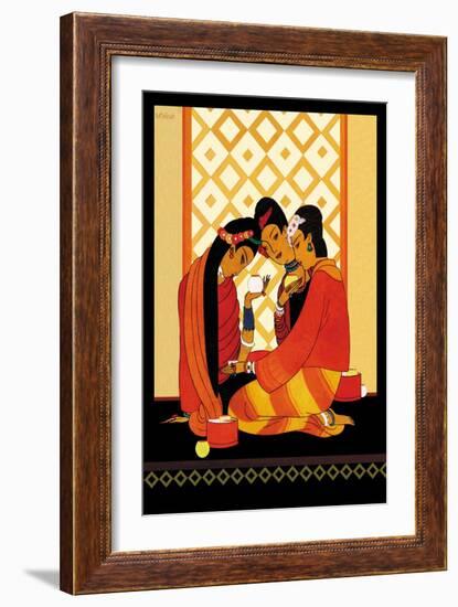 Burma-Gossip-Frank Mcintosh-Framed Art Print