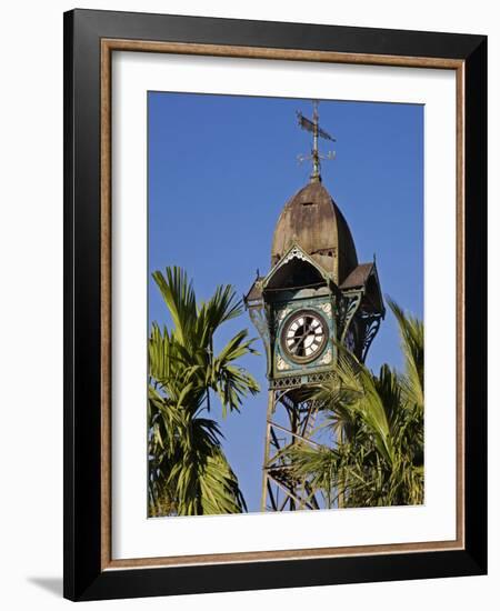 Burma, Rakhine State, the Old Clock Tower at Sittwe, Myanmar-Nigel Pavitt-Framed Photographic Print