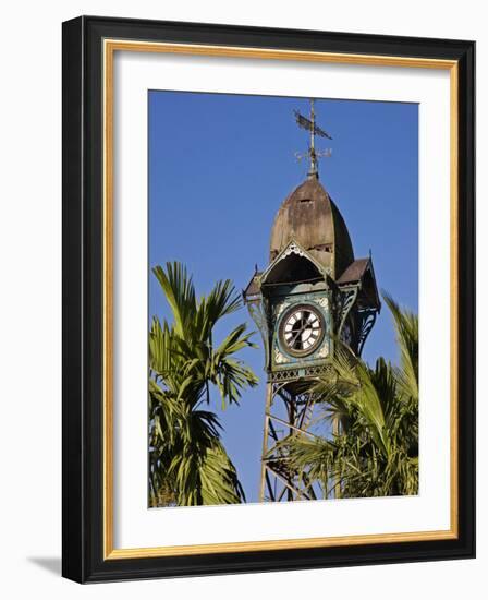 Burma, Rakhine State, the Old Clock Tower at Sittwe, Myanmar-Nigel Pavitt-Framed Photographic Print