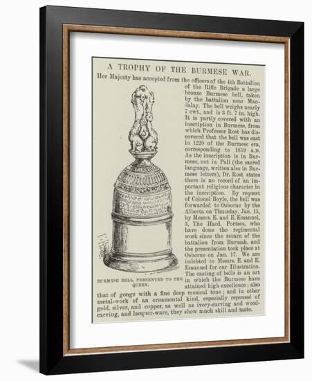 Burmese Bell, Presented to the Queen-null-Framed Giclee Print