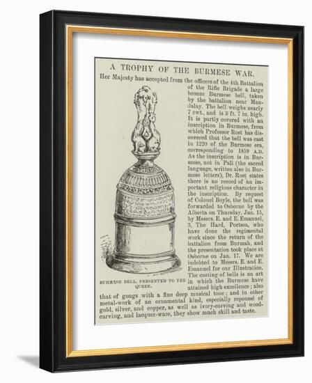 Burmese Bell, Presented to the Queen-null-Framed Giclee Print