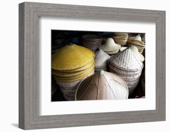 Burmese Hats Hand Made from Bamboo Leaves and Grasses, Myanmar (Burma)-Annie Owen-Framed Photographic Print